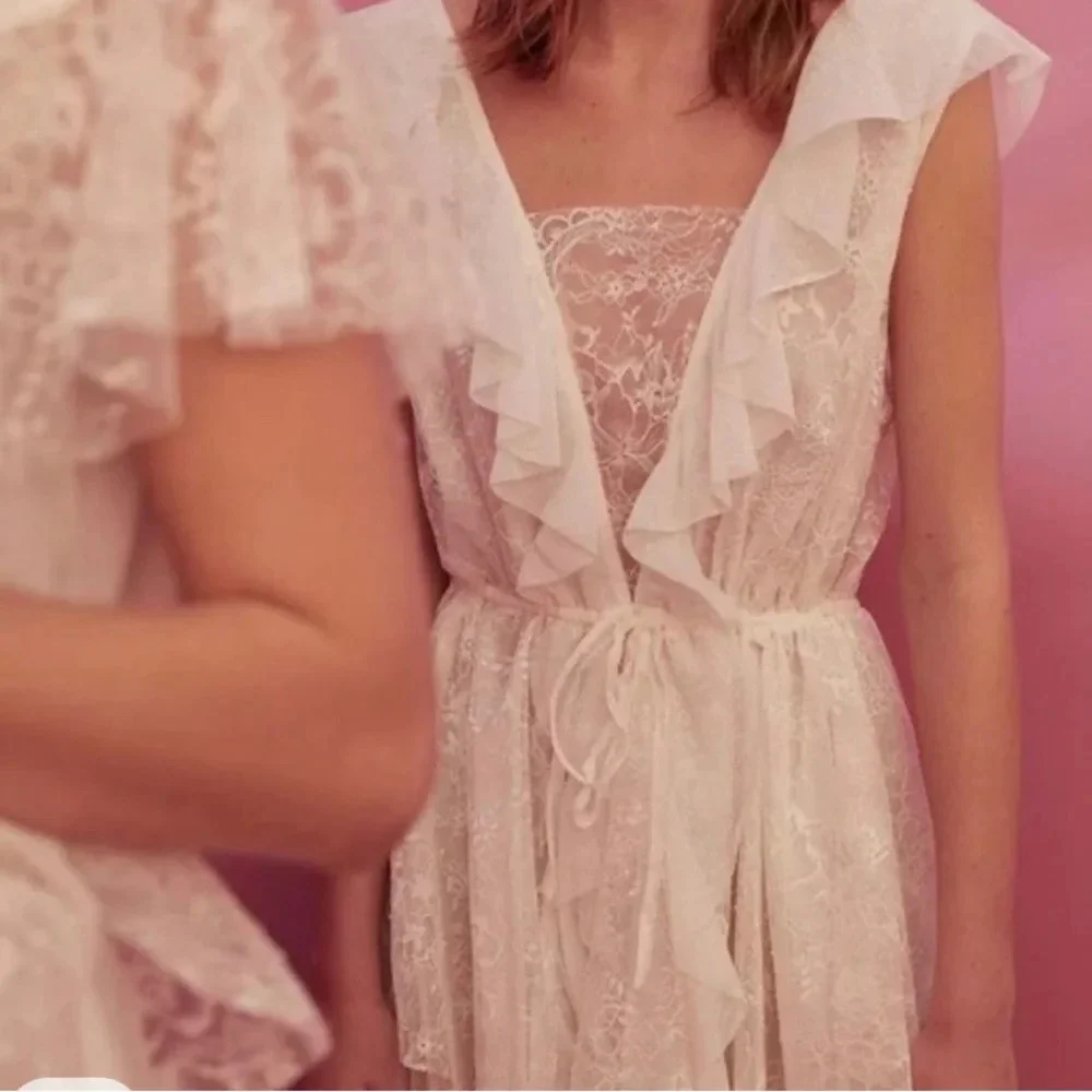 For Love And Lemons Stardust Mini Dress - White Floral Lace - Picture 11 of 14